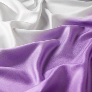 White Purple Gradient Silk Scarf - Thumbnail