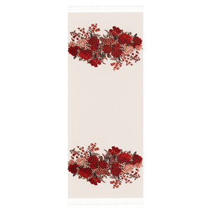 White Red Palace Garden Print Silk Scarf - Thumbnail
