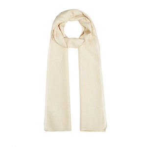 White Reversible Cotton Silk Scarf - Thumbnail