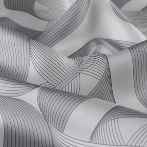 ipekevi - White Ribbon Print Silk Twill Scarf (1)