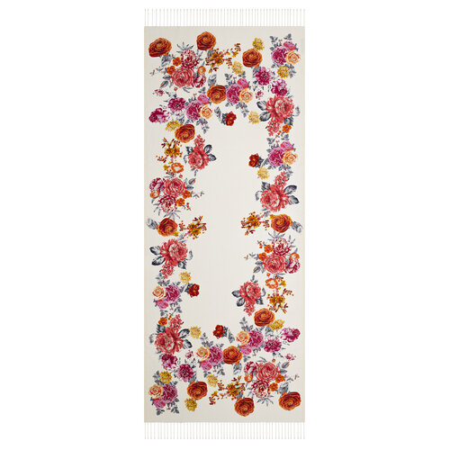 White Royal Dream Print Silk Scarf