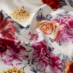 White Royal Dream Print Silk Scarf - Thumbnail