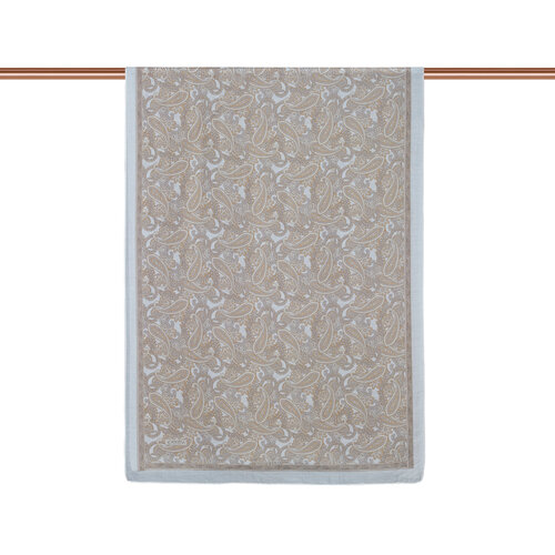 White Sand Beige Mezopotamya Model 01 Print Tencel Scarf