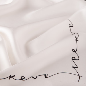 ipekevi - White Signature Silk Twill Scarf (1)
