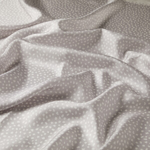 White Stone Polka- Dot Twill Silk Scarf - Thumbnail