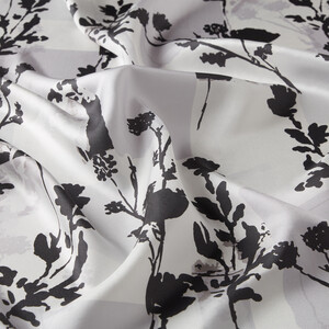 ipekevi - White Vintage Silhouette Print Silk Twill Scarf (1)