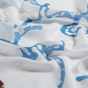 White Waterway Print Scarf - Thumbnail