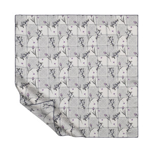 ipekevi - White Woven Lattice Twill Silk Scarf
