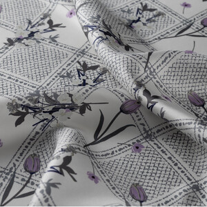 ipekevi - White Woven Lattice Twill Silk Scarf (1)