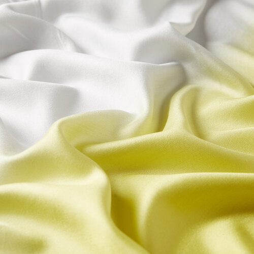 White Yellow Gradient Silk Scarf