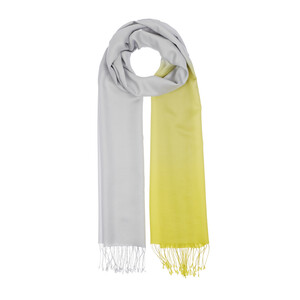 White Yellow Gradient Silk Scarf - Thumbnail