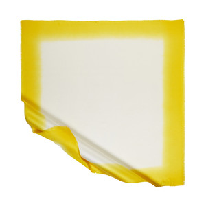 White Yellow Gradient Silk Scarf - Thumbnail