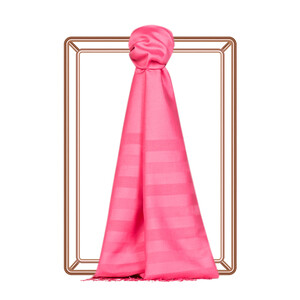 Wild Fuchsia Mono Striped Gradient Silk Scarf - Thumbnail