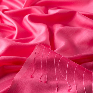 Wild Fuchsia Mono Striped Gradient Silk Scarf - Thumbnail