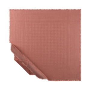 Wild Rose Houndstooth Print Wool Silk Scarf - Thumbnail