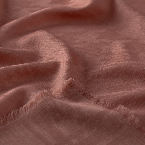 Wild Rose Houndstooth Print Wool Silk Scarf