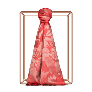 Wild Rose Nev Garden Jacquard Silk Scarf - Thumbnail