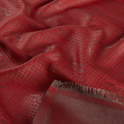 Wild Strawberry IE Monogram Cotton Silk Scarf