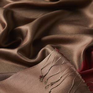 Wild Strawberry Mink Reversible Silk Scarf - Thumbnail