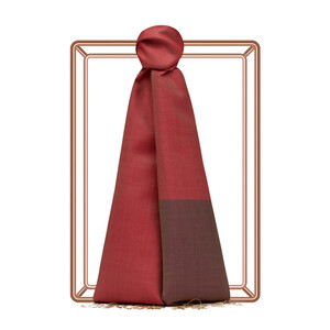 Wild Strawberry Peach Reversible Silk Scarf - Thumbnail