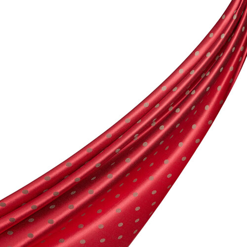 Wild Strawberry Red Polka Dot Silk Scarf