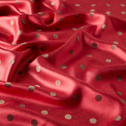 Wild Strawberry Red Polka Dot Silk Scarf