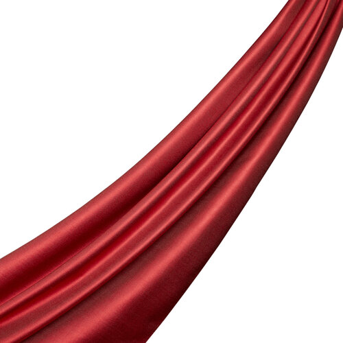 Wild Strawberry Red Reversible Silk Neck Scarf