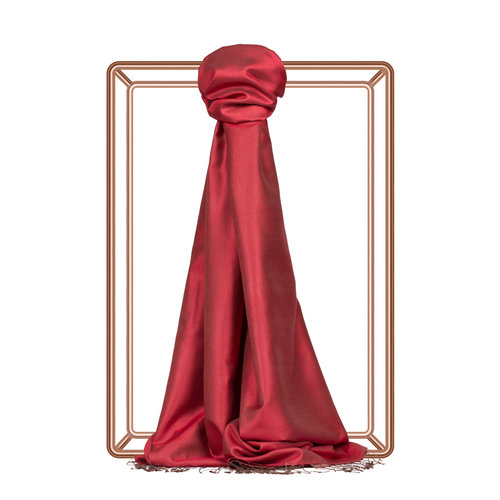 Wild Strawberry Red Reversible Silk Scarf