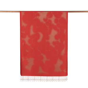 ipekevi - Wild Strawberry Red Spray Paint Print Silk Scarf (1)