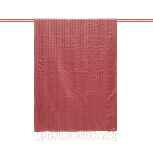 Wild Strawberry Stripe Patterned Silk Shawl