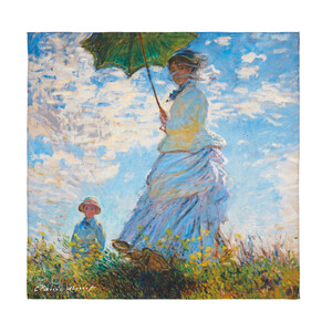 Woman With A Parasol Satin Silk Pocket Square - Thumbnail