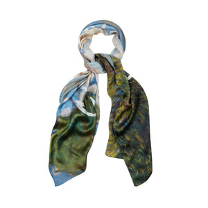 Woman With A Parasol Satin Silk Scarf - Thumbnail