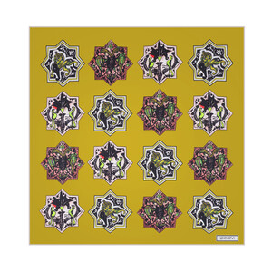 ipekevi - Yağ Yeşili Selçuklu Saten İpek Mendil