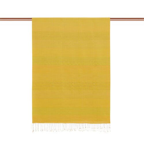 Yellow Block Striped Reversible Silk Scarf
