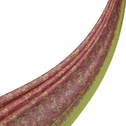 Yellow Coral Mezopotamya Model 06 Print Tencel Scarf