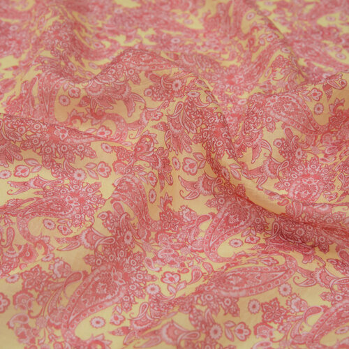 Yellow Coral Mezopotamya Model 06 Print Tencel Scarf