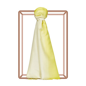 Yellow Cream Gradient Silk Scarf - Thumbnail