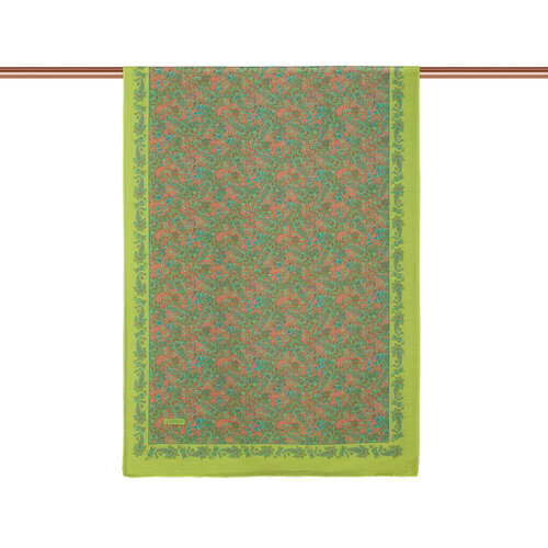 Yellow Green Mezopotamya Model 06 Print Tencel Scarf