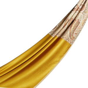 ipekevi - Yellow Jacquard Hand Woven Prime Silk Scarf (1)