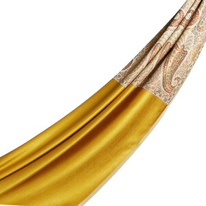 Yellow Jacquard Hand Woven Prime Silk Scarf - Thumbnail