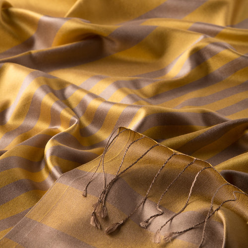 Yellow Meridian Striped Silk Scarf