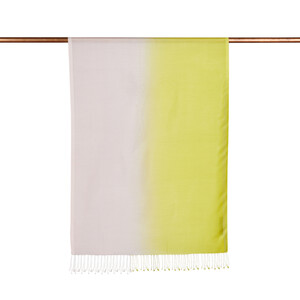 Yellow Powder Pink Gradient Silk Scarf - Thumbnail