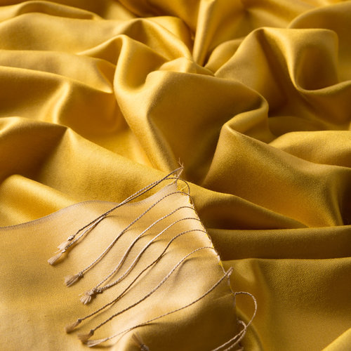 Yellow Reversible Silk Scarf