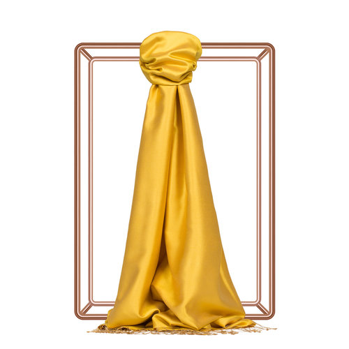 Yellow Reversible Silk Scarf