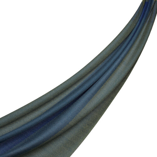 Yeşil Blok Desenli Yün Atkı Şal