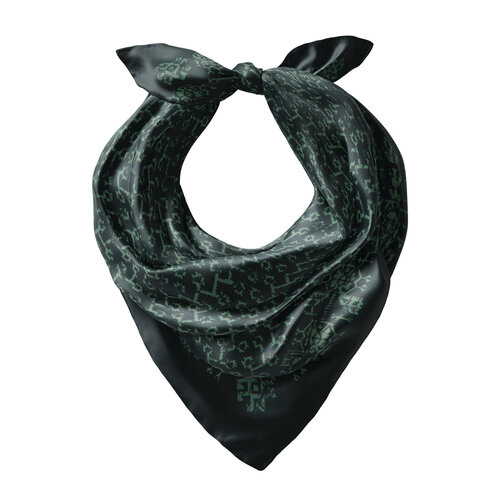 منديل حرير ساتان شجرة الحياة لون أخضر موديل 01