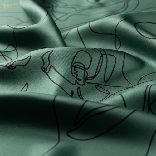 Yeşil Rumi Tivil İpek Eşarp