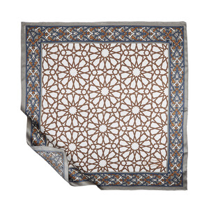 ipekevi - ايشارب حرير ساتان بورصة الضريح الأخضر فضي موديل 05