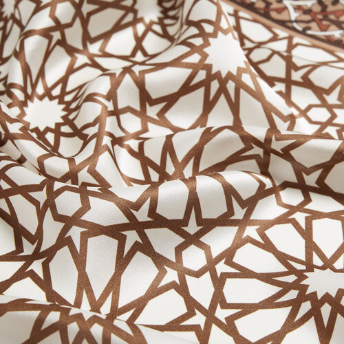 منديل حرير ساتان بورصة الضريح الأخضر بني موديل 05 منديل حرير ساتان بورصة الضريح الأخضر بني موديل 05