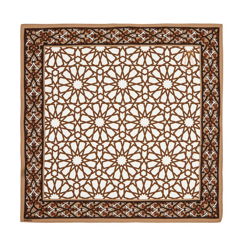 منديل حرير ساتان بورصة الضريح الأخضر بني موديل 05 منديل حرير ساتان بورصة الضريح الأخضر بني موديل 05